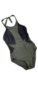 Traje de Natación Xersion Talla Pequeña S NUEVO Verde Ejército Negro Malla 1 Pieza Nuevo con Etiquetas Mujer - Imagen 1 de 7