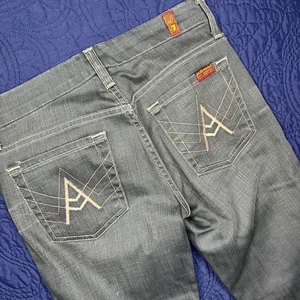 7 For All Mankind Womens A Pocket Bootcut Jeans Gray Wash Size 24 Denim - Picture 1 of 8
