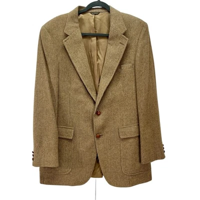 Blazer Botany 500 Hombres 100% Cabello Fino Camel Abrigo Deportivo Chaqueta Tostado Tweed Cuadros 44 Foto 1 de 4