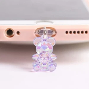 cute phone Bear plug dust Jack Dust Protection Anti Dust Cap For Phone Gifts - Picture 1 of 7