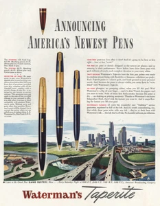 1945 Watermans Pen: Taperite Newest Pens Vintage Print Ad - Picture 1 of 1