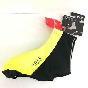 Gore Bike Wear Windstopper Thermo Overshoes Black Yellow Size L 9-10.5