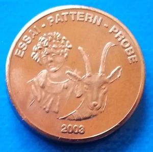 Switzerland 5 euro cent 2003 UNC Goat Flower Essai Probe - Picture 1 of 2