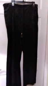 MELISSA PAIGE Size XL black velveteen Lounge Pants NEW no Tag 93% Poly 7% Spandx - Picture 1 of 12