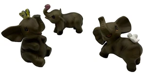 New Cute, Gorgeous & Elegant 3”x2.5” Set of 3 Dark Green Elephant Figurines - Picture 1 of 7
