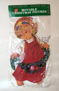 Vintage Advent Calendar Cardboard Cutout Sealed Pkg Moveable Angel Christmas NOS - Picture 1 of 5