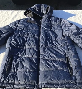 Spyder Men's Nexus Puffer Quilted Down Jacket Coat Navy Blue Black XL L - Picture 1 of 21