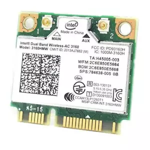 Intel Dual Band BT 3160AC Mini PCIe Card WIRELESS WIFI WLAN Bluetooth - Picture 1 of 1
