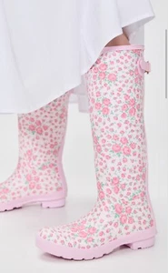 Love Shack Fancy LoveShackFancy Hunter Rain Boots Rose Heart Pink Tall size 7 - Picture 1 of 6