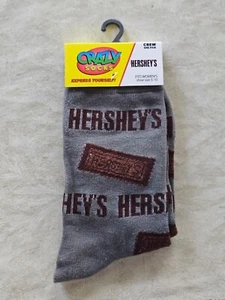 NWT Crazy Socks HERSHEY’S Women s Crew Socks Shoe Size 5-10 - Picture 1 of 2