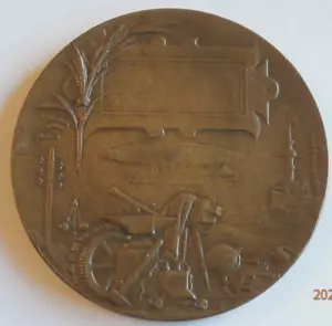 1900 PARIS EXPO by GEORGE LEMAIRE BROZE MEDAL with ZEPPELIN 53mm C-1849 - Picture 1 of 3