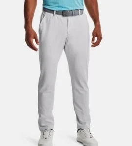 Under Armour Uomo UA Golf Pantaloni Conici Halo Grigio 30 34 30/34 30W 34L $85 - Foto 1 di 4