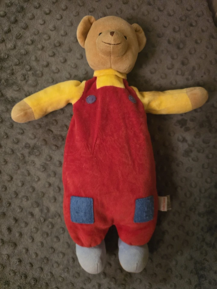 Rainbow Brightbear Plush Baby Gund Rattle Teddy 5711 Red Blue Yellow Bright Bear - Image 1 of 3