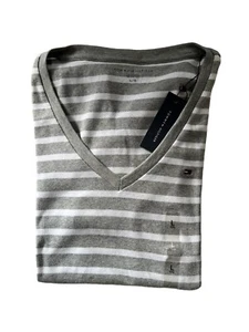 Tommy Hilfiger Damen V-Neck Shirt T-Shirt grau gestreift Größe wählbar - Bild 1 von 1