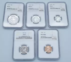 1957 United States Proof Set All NGC PF 67 Franklin Washington Roosevelt+- C1665 - Picture 1 of 11