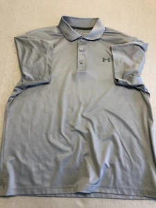 Under Armour Golf Polo Shirt Mens Extra Large Loose Fit Gray Activewear Tennis - Picture 1 of 4