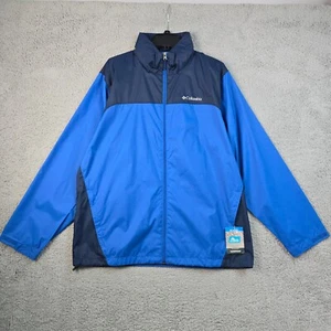 Columbia Rain Jacket Mens Large L Blue Glennaker Lake Outdoor Coat Fishing NWT - Picture 1 of 20
