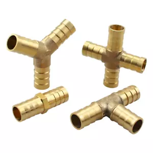Schlauchverbinder Messing gerade T-Stück Y-Stück Kreuz-Stück wählbar 4mm - 19mm - Bild 1 von 56
