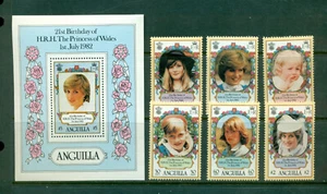 Anguila - Como Nuevo NH - Scott # 485-90 + 491 - SCV $ 22.75 - Imagen 1 de 1