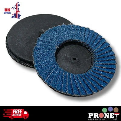 75mm 3" Quick Change Roloc Flap Discs - Zirconia Flap Discs - P40 & P60 5/10pcs - Image 1 of 4