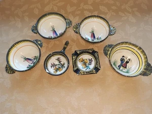 Quimper Henriot Vintage Ceramic Soup Bowls, Ashtray Breton French Studio Art - Picture 1 of 18