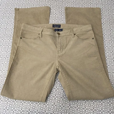 "Pantalones para mujer Polo Jeans Company de pana de pierna recta tostados, talla 10x32 (34"" W)" Foto 1 de 4