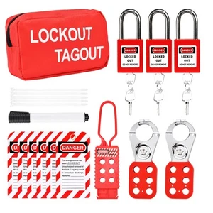 Lockout Tagout Kit, Lock Out Tag Out Kits Electrical, Group Lockout Hasps, Lo... - Picture 1 of 6