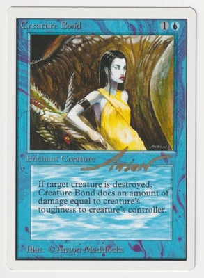 Gold Signed Creature Bond LP Unlimited Artist Anson Maddocks 1993 WOTC MTG Magic - Image 1 of 2