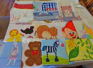 LOT OF 11 Kid's Children's Craft Sewing Fabric Panels Cabbage Patch Dopey Teddy+ - Picture 1 of 18