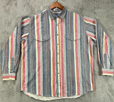 Vintage Impact Shirts Mens XL Button Up Western 90s Striped Shirts Long Sleeve - Image 1 of 4