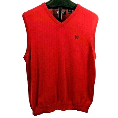 Chaleco Suéter Rojo Para Hombres Talla XL Preppy Cuello en V Pullover Oficina Foto 1 de 4