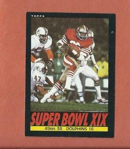 1985 TOPPS SUPER BOWL XIX SAN FRANCISCO 49ERS CHAMPIONSHIP CARD #9 - Foto 1 di 1