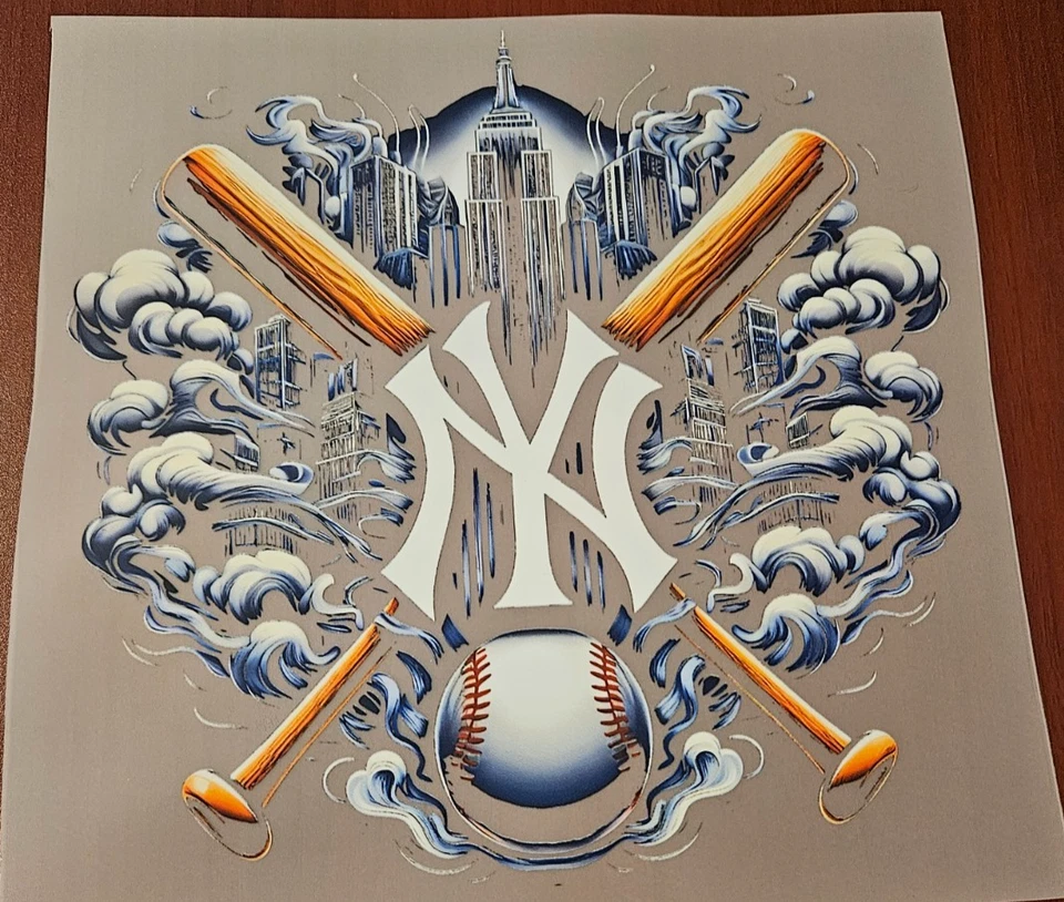 New York Yankees Colorful 8" DTF Heat Transfer Iron On FREE Shipping (C1/3) - Image 1 of 1