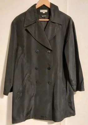 Abrigo negro Bebe talla pequeña de acetato y rayón con doble pecho con bolsillos Foto 1 de 4