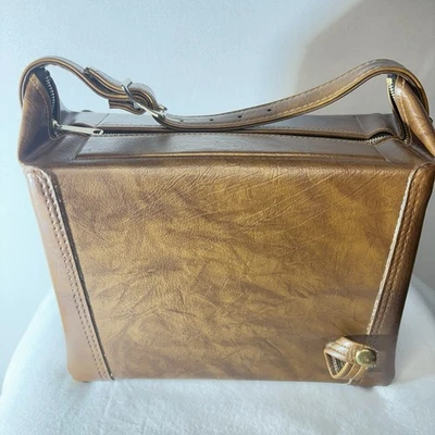Brown Leather Hard Side Camera Bag - Image 1 of 4
