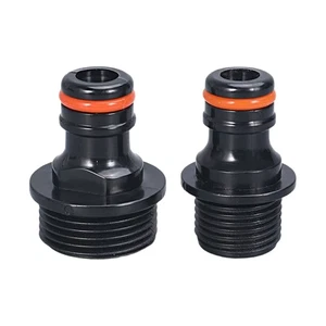Set of 2 Gardening Watering Tool Hose Connectors 1/2" 3/4" Plastic Hose Fittings - Picture 1 of 11