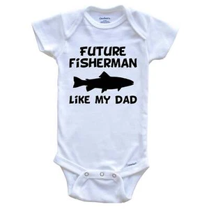 Future Fisherman Like My Dad Fishing One Piece Baby Bodysuit - Picture 1 of 2