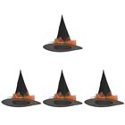  4 PCS Halloween Witch Hat Cloth Parent-child Party Supplies Wizard Cap Vintage
