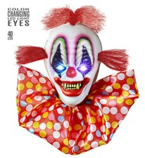 Horror Clown mit Blinkenden und Farbwechselnden LED Augen 40 cm Halloween