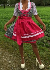sz 6,NEW! Germany,May,Fest,Trachten,Oktoberfest,Dirndl Dress,3-pc,Red,Black - Picture 1 of 1