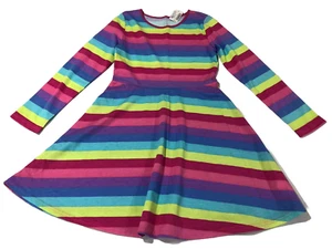 The Children's Place Girls Long Sleeve Rainbow Stripe Dress Size L (10/12) - Picture 1 of 12