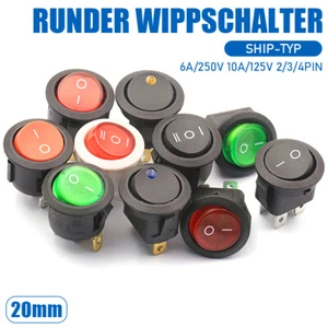 Switch Tilt Switch Round Rocker Switch ON/OFF LED 2/3/4 Pins 6A/250V 10A/125V - Picture 1 of 30