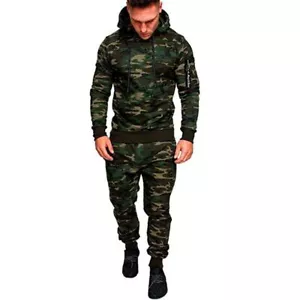 Conjunto de 2 piezas de chándal para hombre sudadera para correr ropa deportiva con capucha + pantalón traje - Imagen 1 de 22