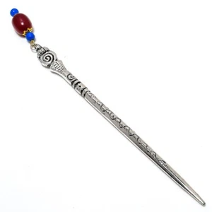Onyx Red Gemstone 925 Sterling Silver Handmade Jewelry Hair Pin Stud g494 - Picture 1 of 6