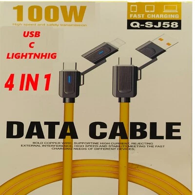 CAVO 3 in 1 USB PD CARICATORE CELLULARE TYPE C PER IPHONE SAMSUNG ANDROID AUTO - Immagine 1 di 4