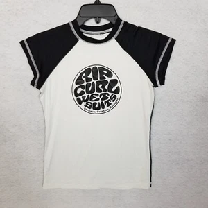 RIP CURL WET SUITS Torquay Surfing T-Shirt Black White Youth Large - Picture 1 of 6