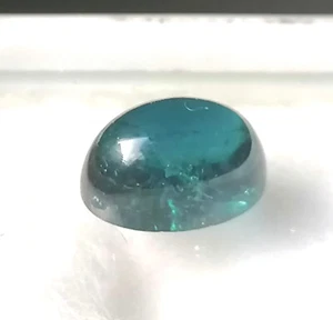 Turmalin blaugrün petrol Cabochon 6,9 x 6,5 x 9,5 mm 3,24 ct si - Bild 1 von 4