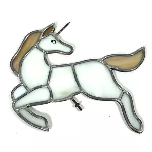 Vintage Gallery Art Glass, Inc. Suncatcher Leaded Glass Unicorn Stained Large - Picture 1 of 7