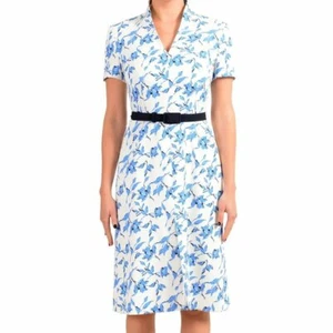 $1K ESCADA floral print short sleeve v neck dress 44 14 XL XXL - Picture 1 of 12