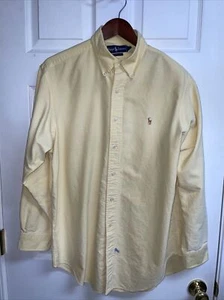 Vintage Herren Ralph Lauren Poloshirt Knopfleiste 16,5-34 gelb 100% Baumwolle - Bild 1 von 5